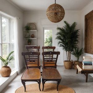 4 SILLAS DE MADERA