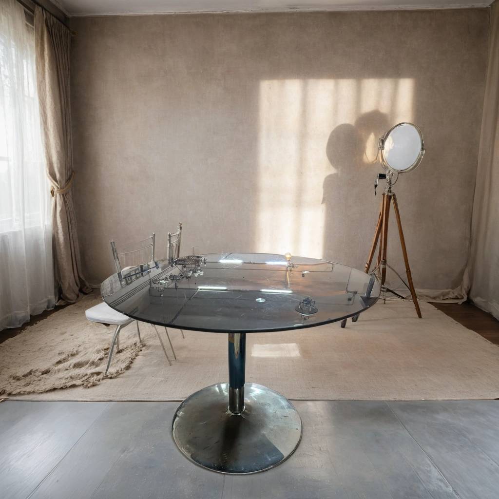 MESA REDONDA DE CRISTAL