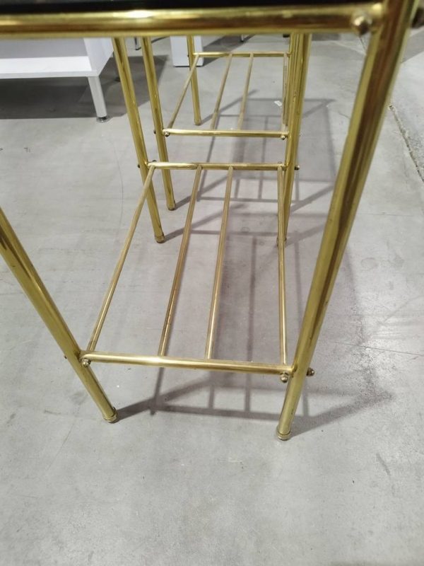 PAREJA DE MESITAS DORADAS EN CRISTAL - Imagen 7