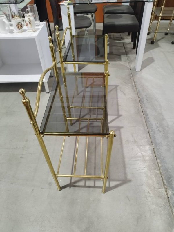 PAREJA DE MESITAS DORADAS EN CRISTAL - Imagen 4