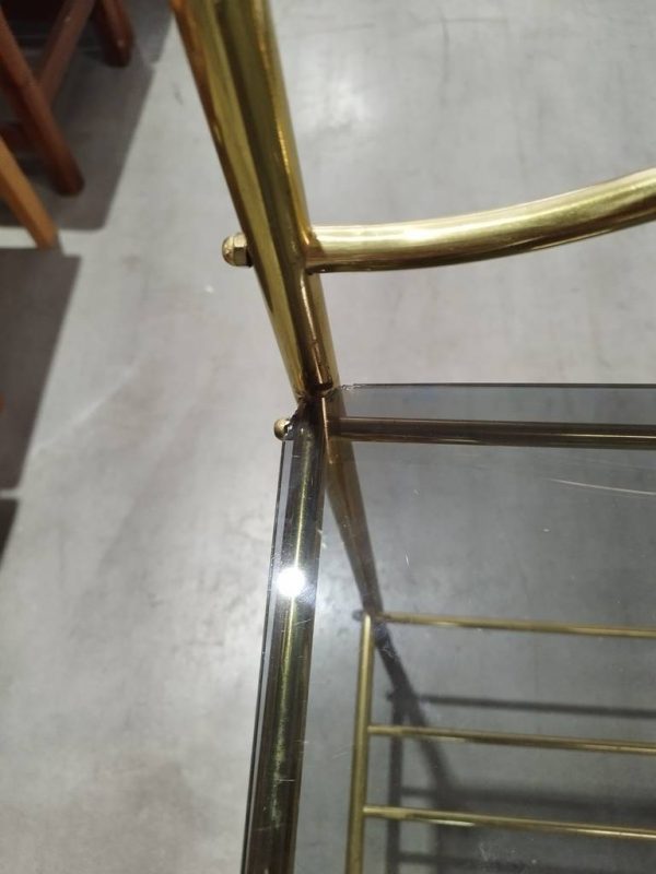 PAREJA DE MESITAS DORADAS EN CRISTAL - Imagen 8