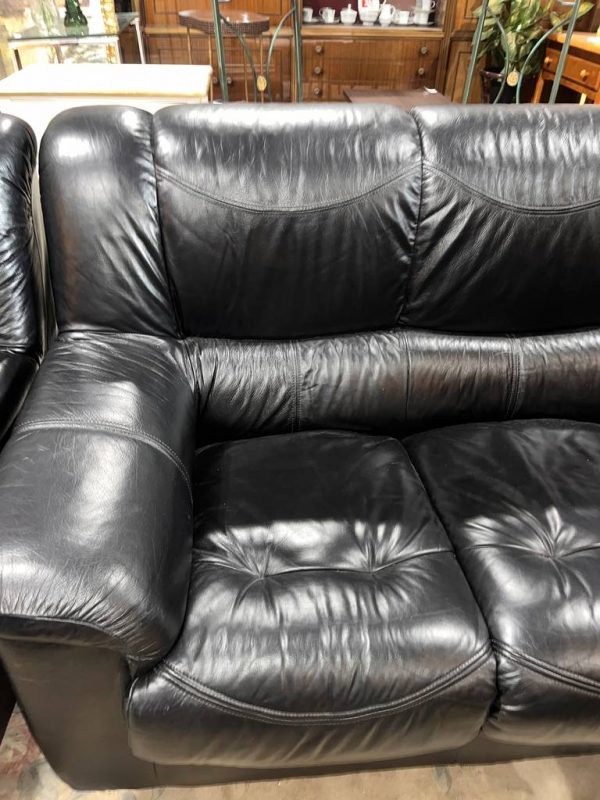 2 SOFAS NEGROS DE PIEL - Imagen 6