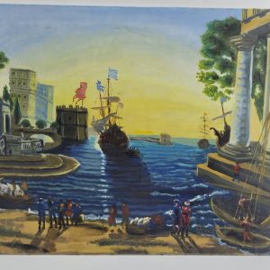 LIENZO “DESEMBARCO AL ATARDECER”