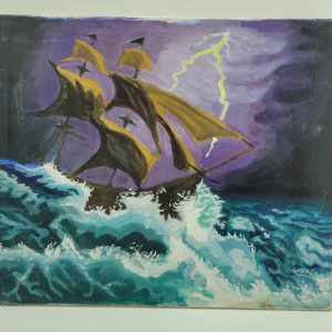 LIENZO “EL BAJEL EN LA TORMENTA”
