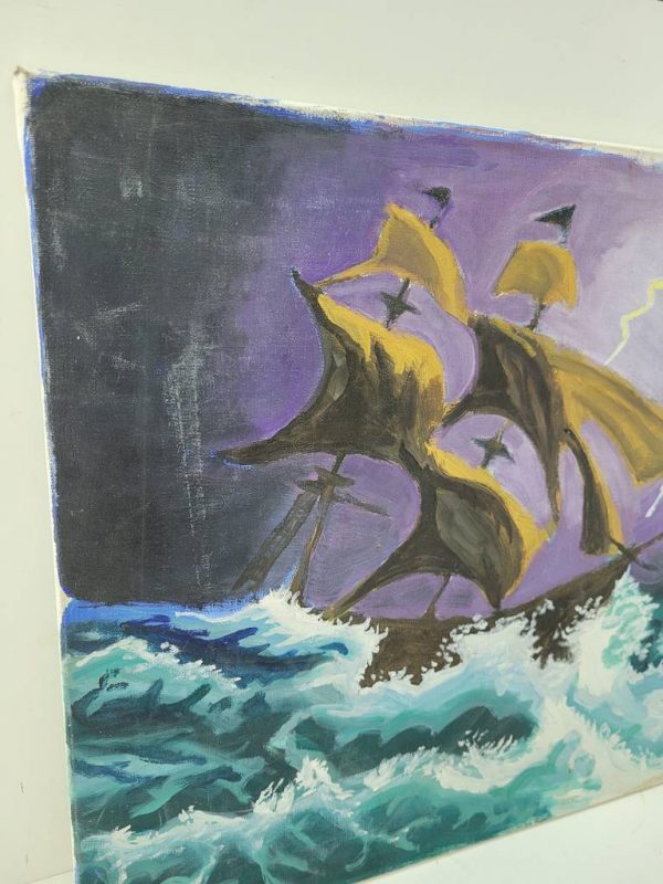 LIENZO “EL BAJEL EN LA TORMENTA” - Imagen 3