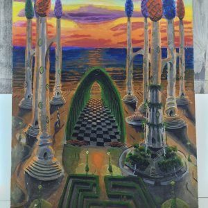 LIENZO "EL TEMPLO DEL CREPÚSCULO"