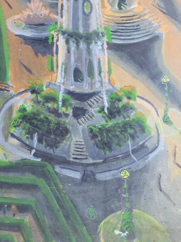 LIENZO "EL TEMPLO DEL CREPÚSCULO" - Imagen 4