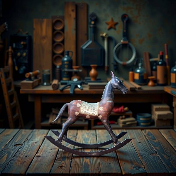 CABALLITO DE MADERA Y FORJA