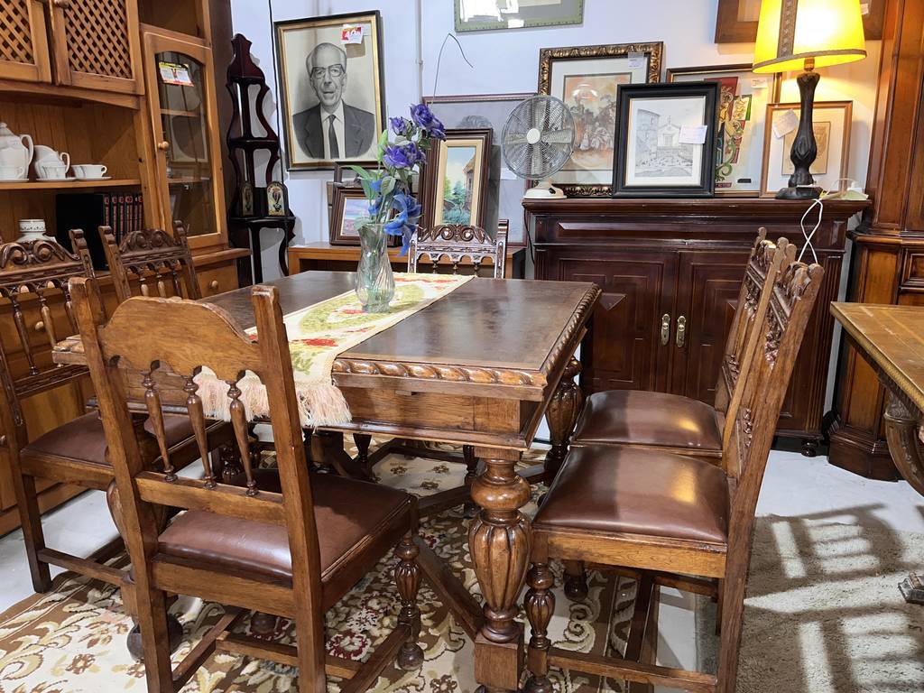 MESA EXTENSIBLE Y 6 SILLAS - Imagen 2