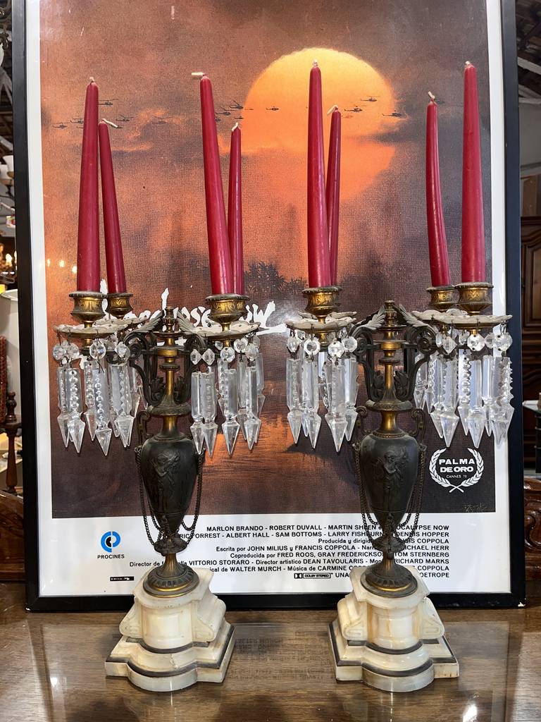 2 CANDELABROS DE BRONCE - Imagen 2