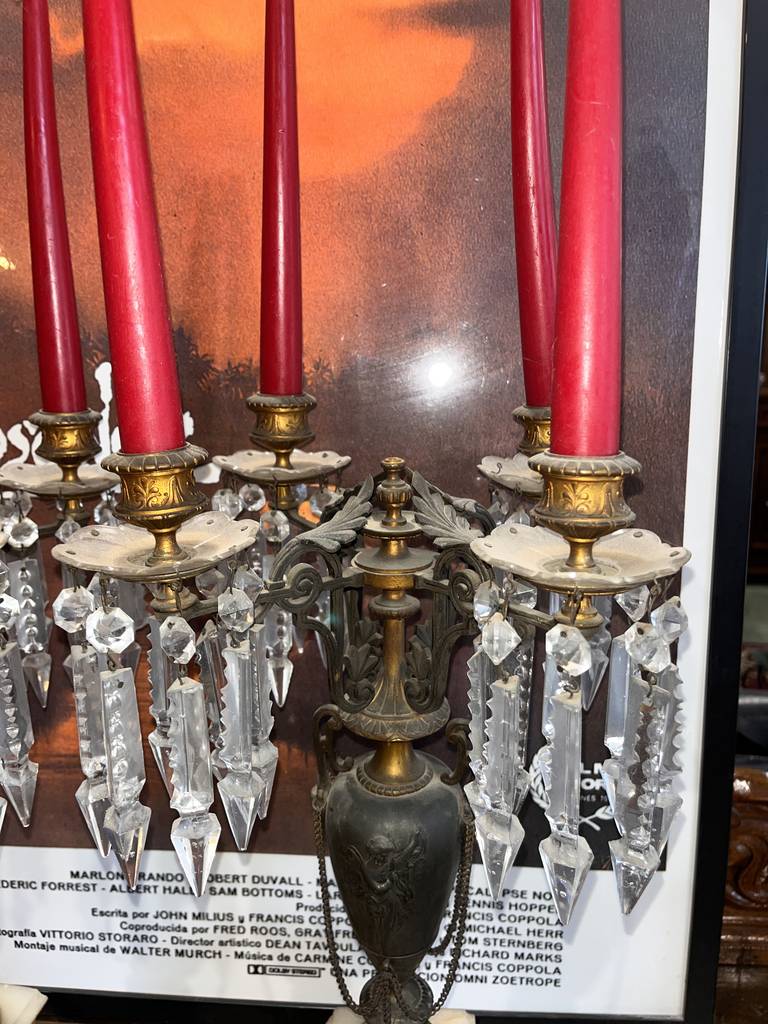 2 CANDELABROS DE BRONCE - Imagen 5