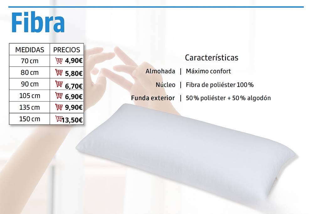 ALMOHADA DE FIBRA (De 70 a 150CM) - Imagen 2