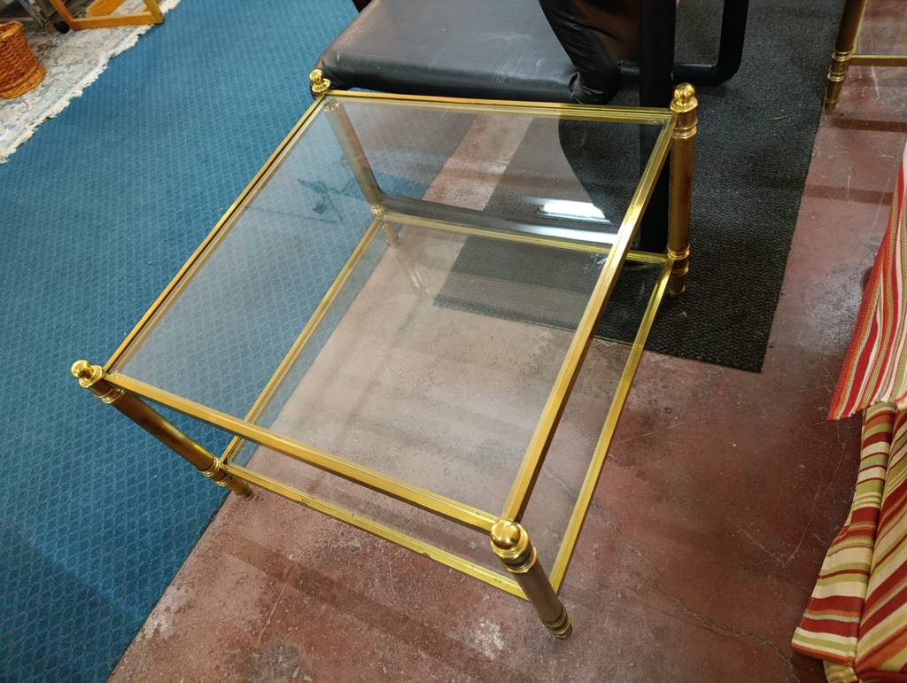 MESA DE CENTRO DE METAL Y CRISTAL - Imagen 4