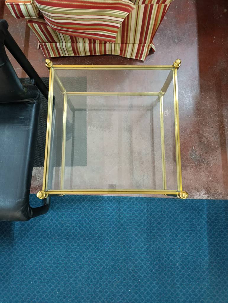 MESA DE CENTRO DE METAL Y CRISTAL - Imagen 5