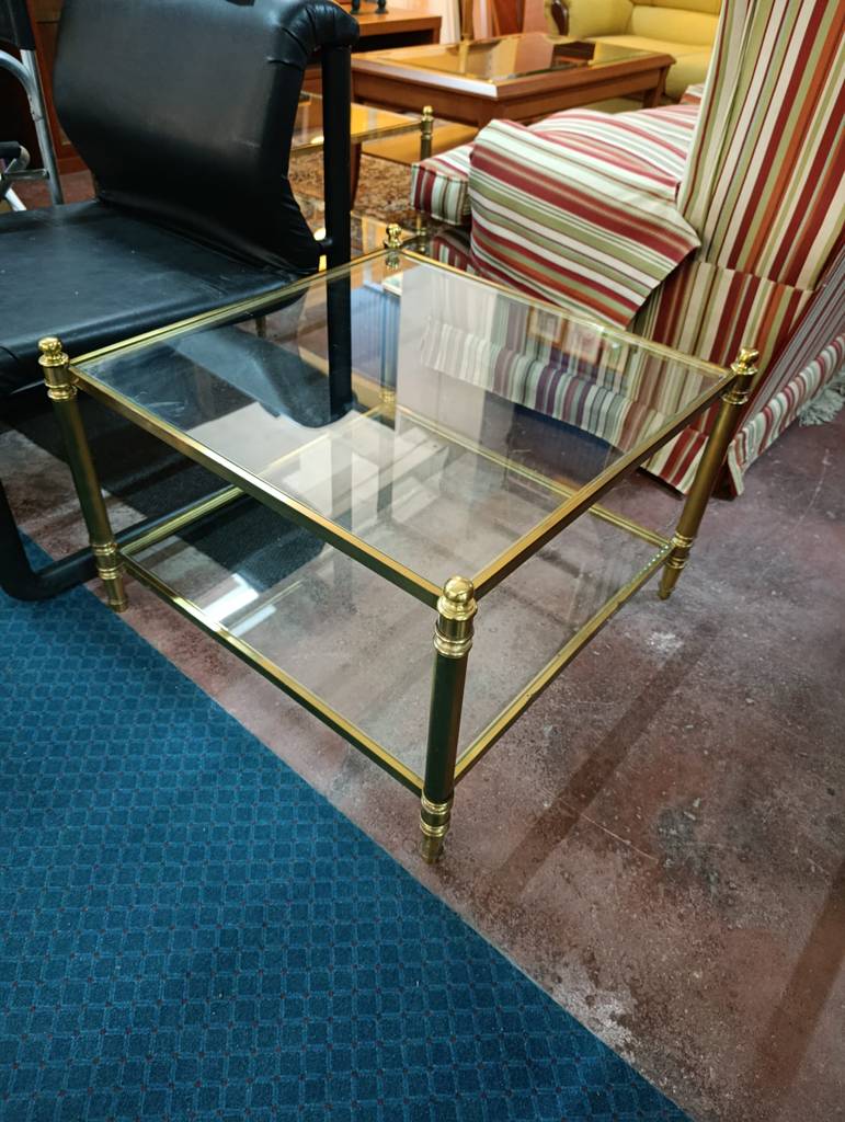 MESA DE CENTRO DE METAL Y CRISTAL - Imagen 6