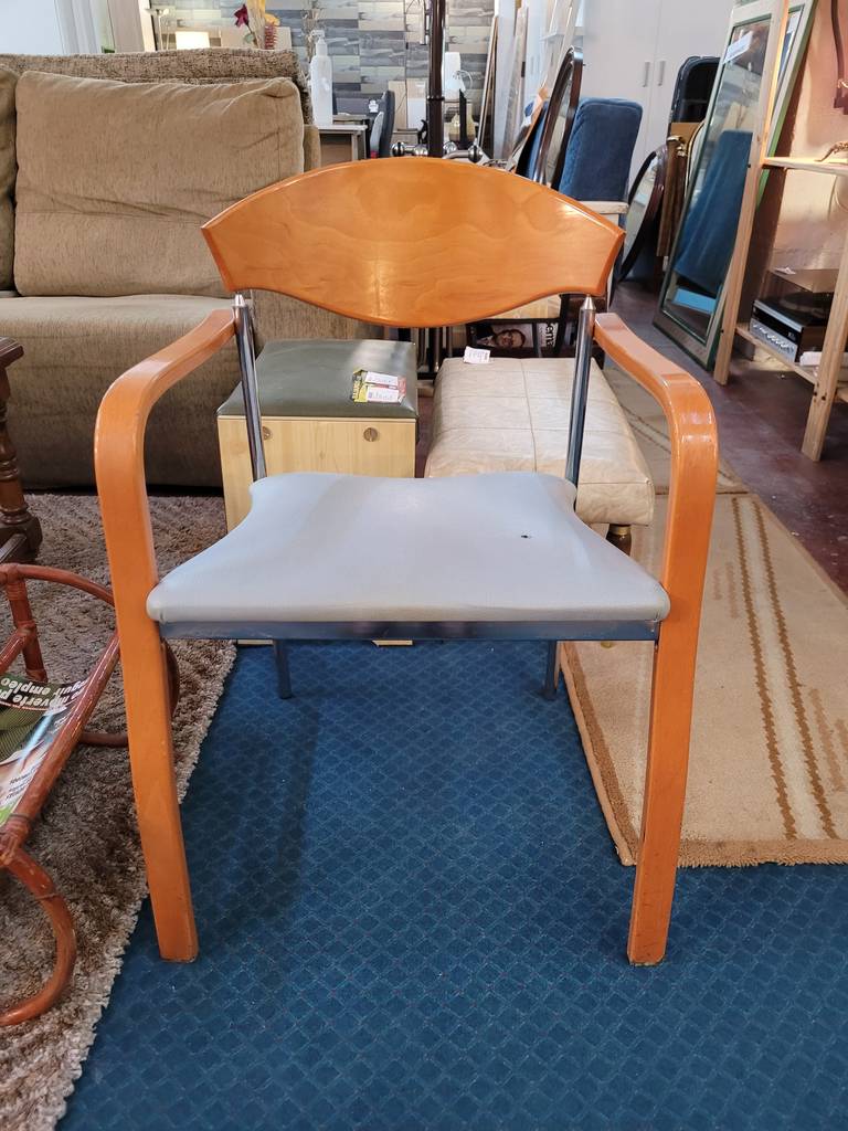 SILLA DE MADERA Y METAL - Imagen 2