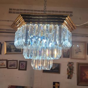LÁMPARA DE TECHO CON CRISTALES