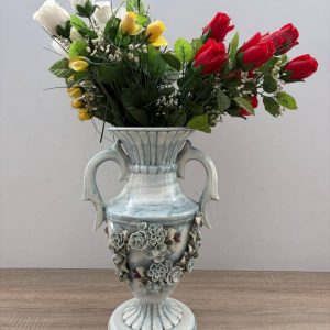 JARRÓN CON APLIQUES DE FLORES