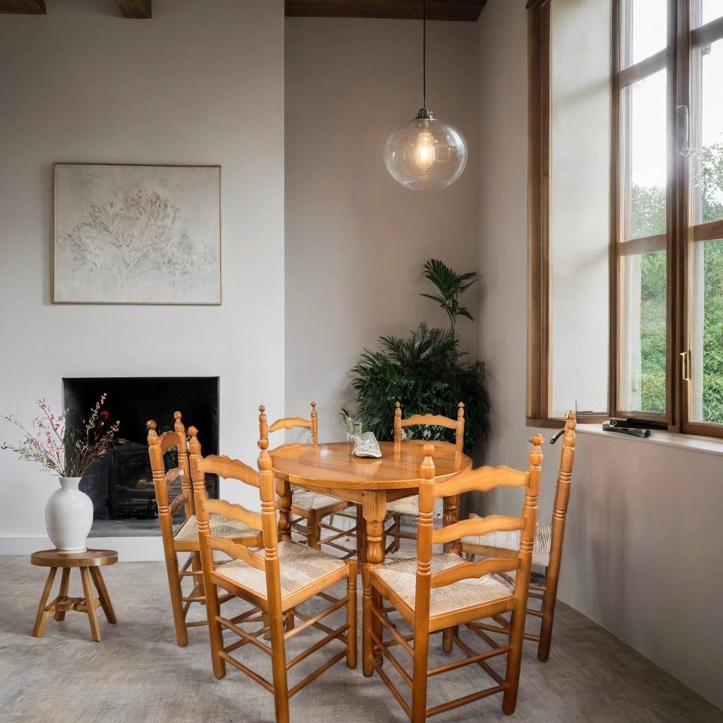 MESA REDONDA Y 6 SILLAS