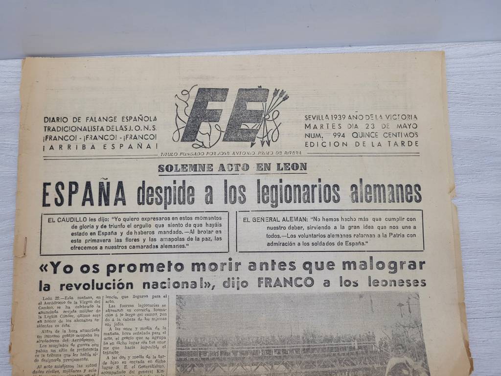 PERIÓDICO FE (DIARIO DE FALANGE) - Imagen 2