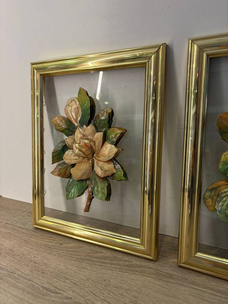 2 CUADROS DE FLOR EN RELIEVE - Imagen 3