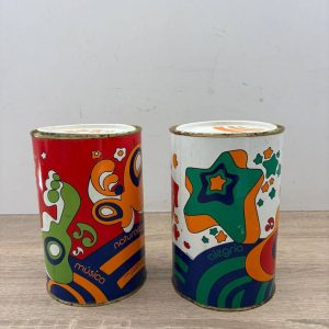 2 BOTES DE CAFÉ DE HOJALATA