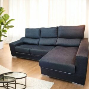 SOFÁ CHAISE LONGUE NEGRO